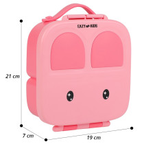 Eazy Kids Bento Lunch Box w/t handle- Pink For All ages, Unisex (EZ_LBRBEY_PI)