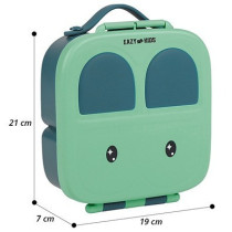 Eazy Kids Bento Lunch Box w/t handle- Green For All ages, Unisex (EZ_LBRBEY_GR)