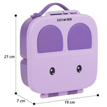 Eazy Kids Bento Lunch Box w/t handle- Purple For All ages, Unisex (EZ_LBRBEY_PU)
