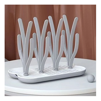 Eazy Kids Baby Bottle Drying Rack 16 peg-Grey For All Ages, Unisex (EZ_BDRA_GY)