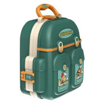 Little Story Role Play Chef/Kitchen/Restaurant Toy Set School Bag (21 Pcs) - Green, 3-In-1 Mode For 3Years+, Unisex (LS_RPSB_KTGR)