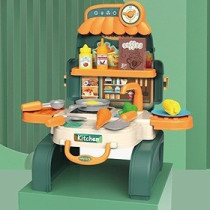 Little Story Role Play Chef/Kitchen/Restaurant Toy Set School Bag (21 Pcs) - Green, 3-In-1 Mode For 3Years+, Unisex (LS_RPSB_KTGR)
