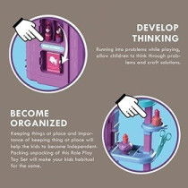 Little Story Role Play Beautician/Salon/Beauty Parlor Toy Set Luggage Case (39 Pcs) With Doll - Purple, 3-In-1 Mode For 3Years+, Unisex (LS_RPLC_SLPU)
