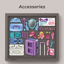Little Story Role Play Beautician/Salon/Beauty Parlor Toy Set Luggage Case (39 Pcs) With Doll - Purple, 3-In-1 Mode For 3Years+, Unisex (LS_RPLC_SLPU)