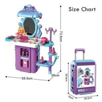 Little Story Role Play Beautician/Salon/Beauty Parlor Toy Set Luggage Case (39 Pcs) With Doll - Purple, 3-In-1 Mode For 3Years+, Unisex (LS_RPLC_SLPU)