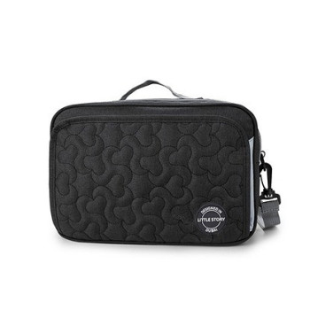 Little Story Baby Diaper Changing Clutch Kit - Quilted Black For All Ages, Unisex (LS_DCCK_SOBK)