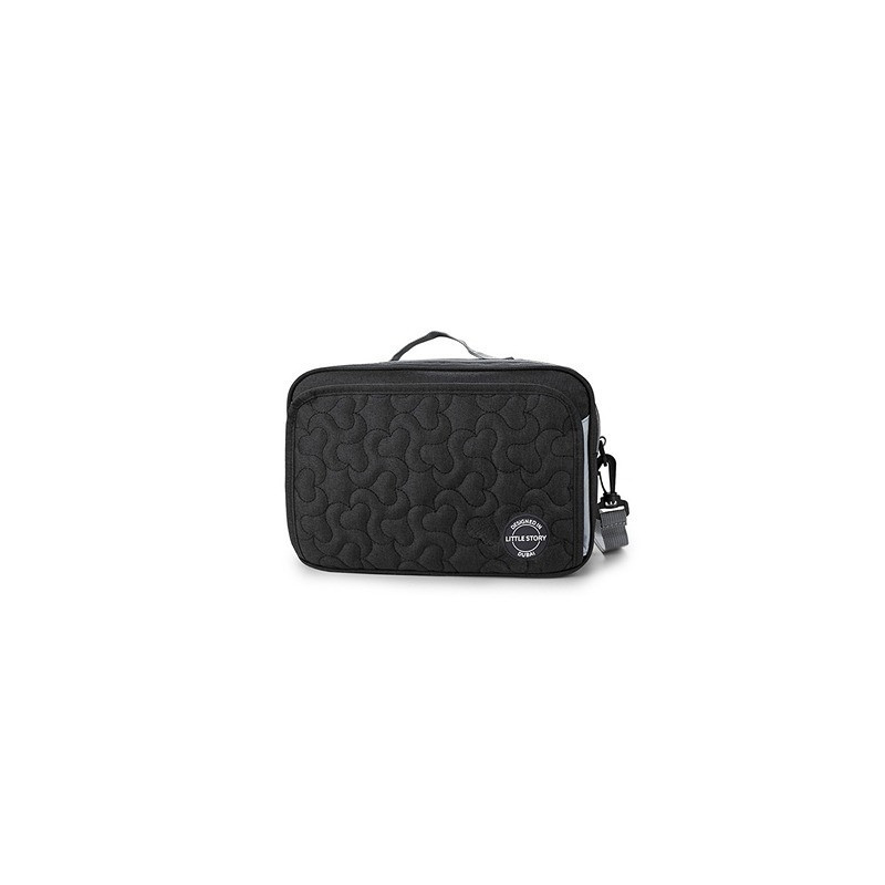 Little Story Baby Diaper Changing Clutch Kit - Quilted Black For All Ages, Unisex (LS_DCCK_SOBK)