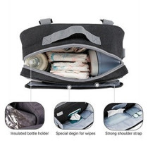 Little Story Baby Diaper Changing Clutch Kit - Quilted Black For All Ages, Unisex (LS_DCCK_SOBK)