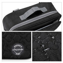 Little Story Baby Diaper Changing Clutch Kit - Quilted Black For All Ages, Unisex (LS_DCCK_SOBK)