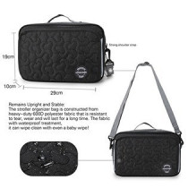 Little Story Baby Diaper Changing Clutch Kit - Quilted Black For All Ages, Unisex (LS_DCCK_SOBK)