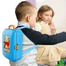 Little Story Role Play Engineering/Construction Site Box With Dough Backpack (42 Pcs) - Blue For 3Years+, Unisex (LS_RPBP_ENBU)