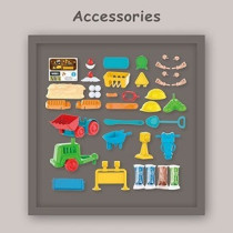 Little Story Role Play Engineering/Construction Site Box With Dough Backpack (42 Pcs) - Blue For 3Years+, Unisex (LS_RPBP_ENBU)
