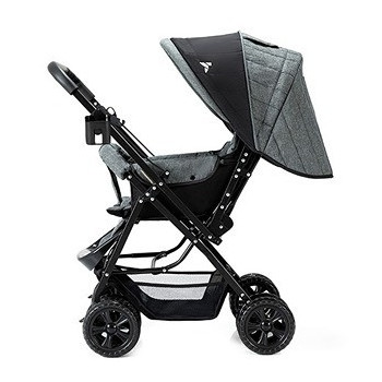 Teknum Reversible Look at Me Stroller w/t Diaper Bag & Hooks & Changing Pad - Grey For 6-36Months, Unisex (CM_TKAL_RLMDPGY)