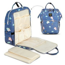 Sunveno Stylish Diaper Travel Backpack XL wt Stroller Straps & Changing Pad-Unicorn Blue For All Ages, Unisex (SN_DP&CHP_UB)