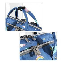 Sunveno Stylish Diaper Travel Backpack XL wt Stroller Straps & Changing Pad-Unicorn Blue For All Ages, Unisex (SN_DP&CHP_UB)