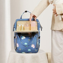 Sunveno Stylish Diaper Travel Backpack XL wt Stroller Straps & Changing Pad-Unicorn Blue For All Ages, Unisex (SN_DP&CHP_UB)