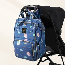 Sunveno Stylish Diaper Travel Backpack XL wt Stroller Straps & Changing Pad-Unicorn Blue For All Ages, Unisex (SN_DP&CHP_UB)