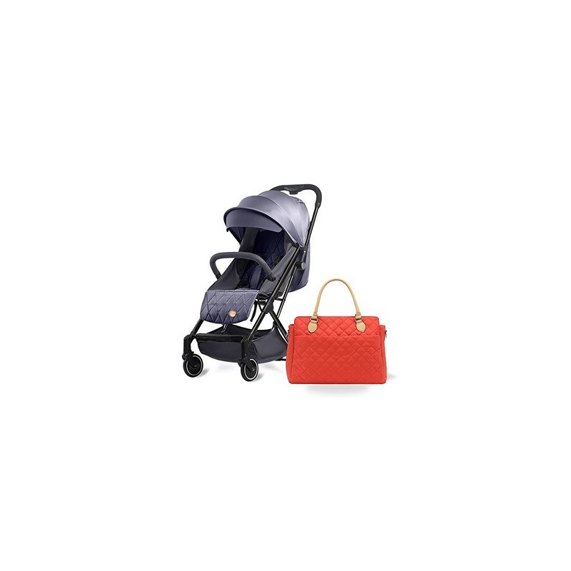 Travel Lite Stroller - SLD by Teknum with Sunveno Styler Fashion diaper Bag - Dark Grey