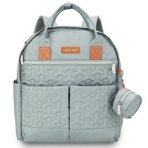 Little Story Quilted Diaper Backpack w/ Pacifier bag and Stroller hooks-Wedgewood Green For All Ages, Unisex (LS_DP&P1_BG)