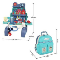 Little Story Role Play Doctor/Nurse/Clinic Toy Set School Bag (23 Pcs) - Blue, 3-In-1 Mode For 3Years+, Unisex (LS_RPSB_DRBU)