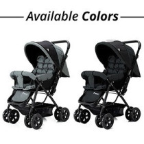 Teknum Reversible Look at Me Stroller w/t Diaper Bag & Hooks & Changing Pad - Black For 6-36Months, Unisex (CM_TKAL_RLMDPBK)