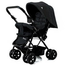 Teknum Reversible Look at Me Stroller w/t Diaper Bag & Hooks & Changing Pad - Black For 6-36Months, Unisex (CM_TKAL_RLMDPBK)