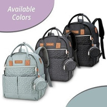 Little Story Quilted Diaper Backpack w/ Pacifier bag and Stroller Hooks-Black For All Ages, Unisex