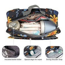 Little Story Baby Diaper Changing Clutch Kit - Floret Grey For All Ages, Unisex (LS_DCCK_FL)