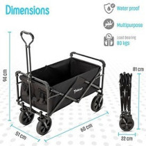 Teknum Folding Wagon Cart w/ Canopy - Black
