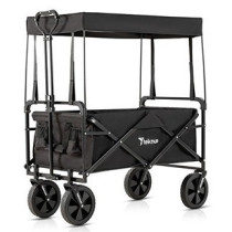 Teknum Folding Wagon Cart w/ Canopy - Black