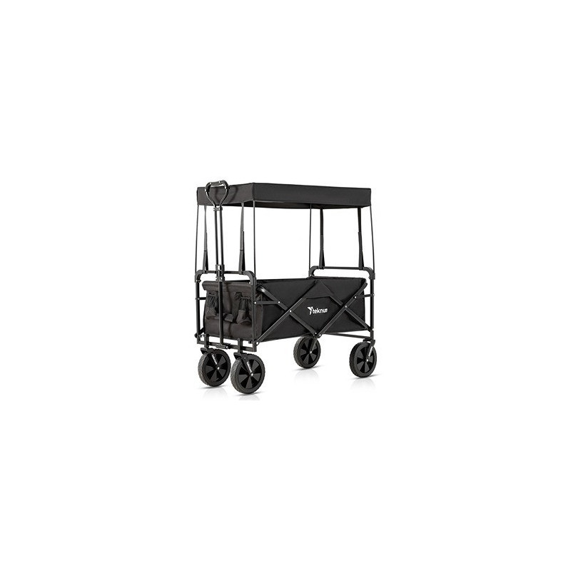 Teknum Folding Wagon Cart w/ Canopy - Black