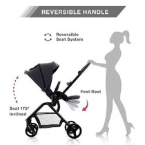 Teknum STROLL-1 Reversible Travel Stroller (Black)