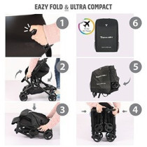 Teknum AIR-1 Travel Stroller w/ Carry Backpack - Grey
