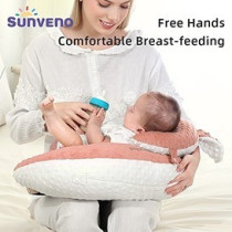 Sunveno Baby Anti-Reflux Feeding Pillow w/ C Shapped Seating Pillow, Pink