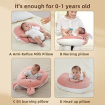 Sunveno Baby Anti-Reflux Feeding Pillow w/ C Shapped Seating Pillow, Pink