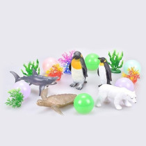 Little Story 17Pcs Ocean World Bucket Set 5Pcs With Marine Animal, 5Pcs Ocean Ball Accessories and 1 Basket - Multicolor
