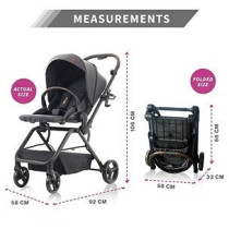 Teknum STROLL-1 Reversible Travel Stroller - (Grey)