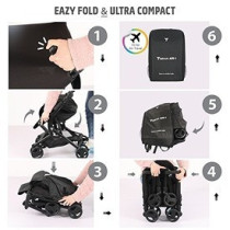 Teknum AIR-1 Travel Stroller w/ Carry Backpack - Black