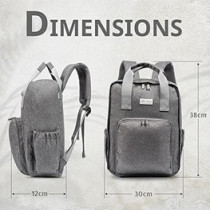 Little Story Stylish Diaper Travel Backpack with Changing Pad-Grey