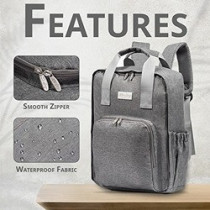 Little Story Stylish Diaper Travel Backpack with Changing Pad-Grey