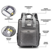 Little Story Stylish Diaper Travel Backpack with Changing Pad-Grey