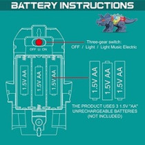 Little Story Electric DIY Gear Dinosaur With Light and Sound (Excluded 3*1.5 AA Batteries) - Blue