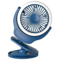 Teknum 2-IN-1 Stroller USB Charging Fan with Light - Blue