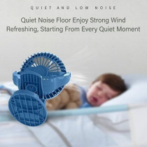 Teknum 2-IN-1 Stroller USB Charging Fan with Light - Blue