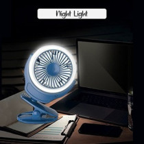 Teknum 2-IN-1 Stroller USB Charging Fan with Light - Blue