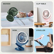 Teknum 2-IN-1 Stroller USB Charging Fan with Light - Blue