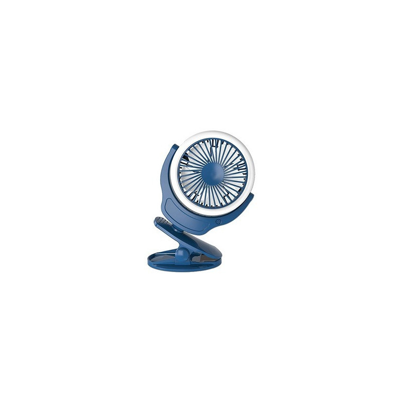 Teknum 2-IN-1 Stroller USB Charging Fan with Light - Blue