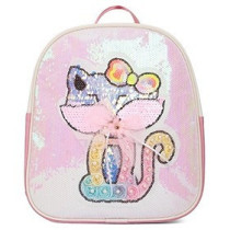 Eazy Kids - Sequin School Backpack - Cat Pink