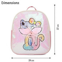Eazy Kids - Sequin School Backpack - Cat Pink
