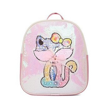 Eazy Kids - Sequin School Backpack - Cat Pink